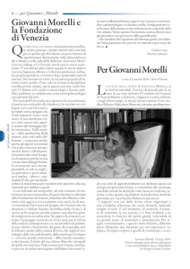 Giovanni Morelli e la Fondazione di Venezia Per Giovanni Morelli