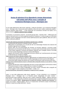 ANNUNCIO DA PUBBLICARE - Fondazione Montagna Sicura