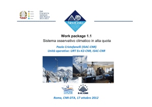 Work package 1.1 Sistema osservativo climatico in alta quota