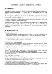Curriculum (Italiano) - MEMOTEF Sapienza University of Rome