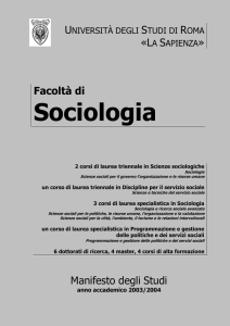 Manifesto degli studi della Facoltà di Sociologia 2003
