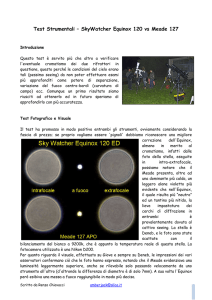 Test Strumentali – SkyWatcher Equinox 120 vs Meade 127