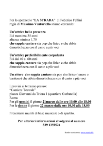 Per lo spettacolo “LA STRADA” di Federico Fellini regia di Massimo