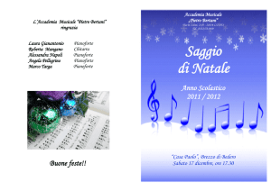 Programma di sala - Accademia Musicale Pietro Bertani