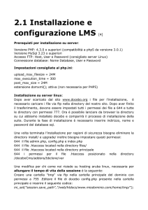 2.1 Installazione e configurazione LMS [4]
