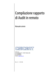 Compilazione rapporto di Audit in remoto
