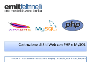 Costruzione di Siti Web con PHP e MySQL