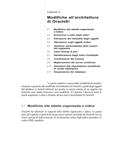 Modifiche all`architettura di Oracle9i - McGraw