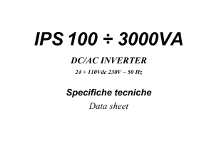 DC/AC INVERTER Specifiche tecniche Data sheet