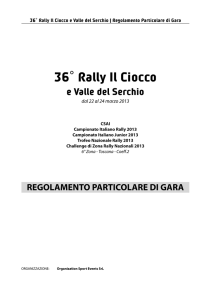 Regolamento Particolare di Gara - 39° Rally Il Ciocco e Valle del