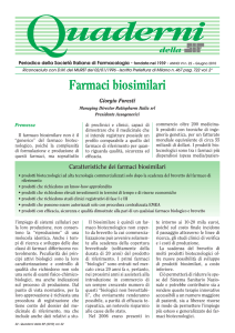 Farmaci biosimilari - Società Italiana di Farmacologia