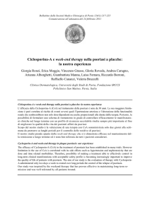 Ciclosporina-A e week-end therapy nella psoriasi a placche: la