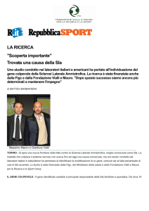 Rassegna Stampa Online - Fondazione Vialli e Mauro