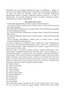 Relazione finale - Università degli Studi di Cassino