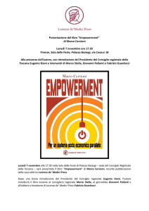 Presentazione del libro “Empowerment” di Marco Cervioni Lunedì 7