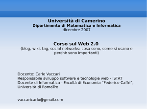 Università di Camerino Corso sul Web 2.0