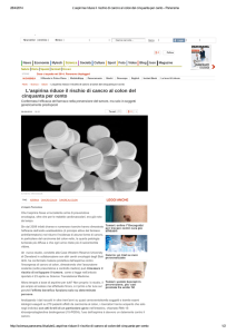 L`aspirina riduce il rischio di cancro al colon del cinquanta per cento