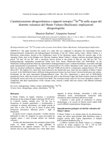 Caratterizzazione idrogeochimica e rapporti isotopici 87Sr/86Sr