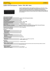 Logitech Ultra-Flat Keyboard - Tastiera - PS/2, USB