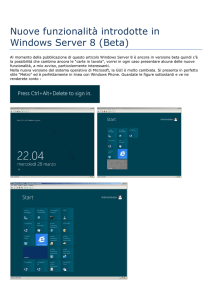 Nuove funzionalità introdotte in Windows Server 8 (Beta)
