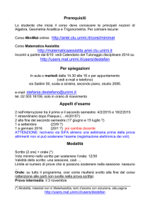 Prerequisiti Corso MiniMat online: http://ariel.ctu.unimi.it/corsi