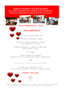 menù di San Valentino 2012 presso l`Hotel San Rocco