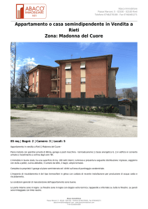 Appartamento o casa semindipendente in Vendita a Rieti