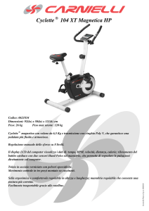 Scheda Tecnica - Cyclette 104 XT Magnetica HP