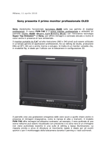 Sony presenta il primo monitor professionale OLED