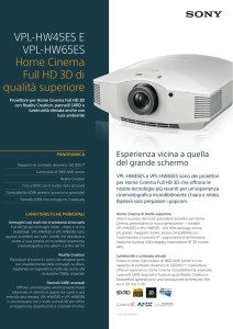 VPL-HW45ES E VPL-HW65ES Home Cinema Full HD 3D di qualità
