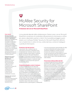 McAfee Security for Microsoft SharePoint Scheda Tecnica