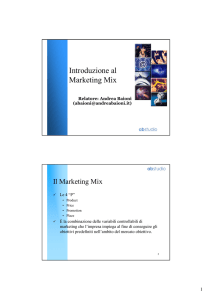 Introduzione al Marketing Mix