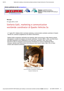 Stefania Galli, marketing e communication worldwide coordinator di