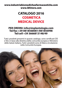 Cosmetica Medical device - Industrie Biomediche e Farmaceutiche