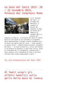 Le date del Sanit 2015: 20 – 22 novembre 2015, Palazzo dei