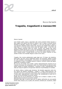 Tragedie, tragedianti e manoscritti