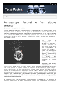 Romaeuropa Festival è “un altrove artistico”.