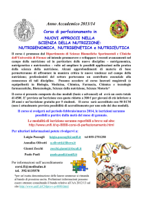 Anno Accademico 2013/14 - Corso di Laurea Triennale in Scienze