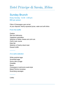 Sunday Brunch Menu - Dorchester Collection