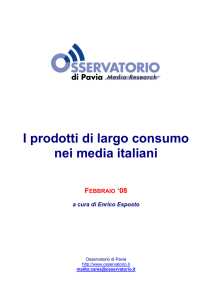 I prodotti di largo consumo nei media italiani FEBBRAIO