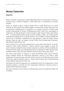 Biografia Cisternino Nicola PDF - accademia di belle arti venezia
