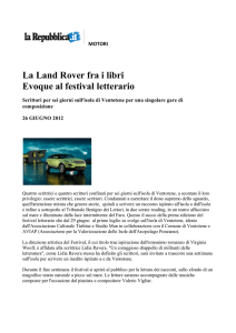 La Land Rover fra i libri Evoque al festival letterario