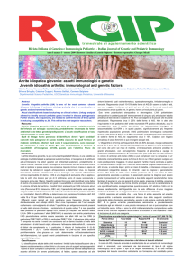 Artrite idiopatica giovanile: aspetti immunologici e genetici Juvenile
