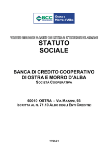 statuto sociale banca di credito cooperativo di ostra e morro d`alba