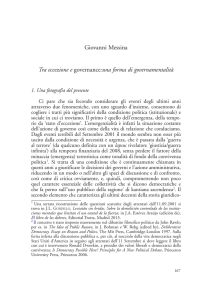 Giovanni Messina Tra eccezione e governance:una forma di