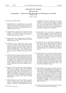 risoluzione del Consiglio, del 8 ottobre 2001