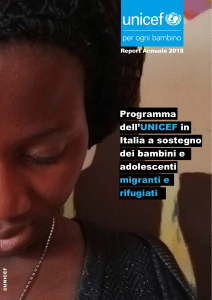Programma Unicef 2018 a sostegno dei bambini e adolescenti migranti e rifugiati