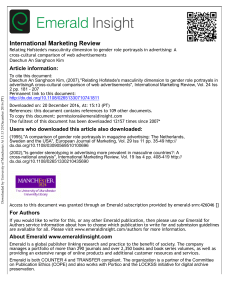International Marketing Review-Relating Hofstede's masculinity dimension to gender role portrayals in advertising: A cross-cultural comparison of web advertisements
