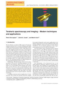 Jepsen, Cooke, Koch 2011 Terahertz spectroscopy and imaging – Modern techniques and applications E =