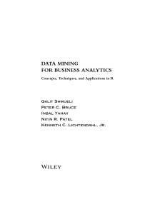 Galit Shmueli, Peter C. Bruce, Inbal Yahav, Nitin R. Patel, Kenneth C. Lichtendahl Jr. - Data Mining for Business Analytics  Concepts, Techniques, and Applications in R-Wiley (2017)